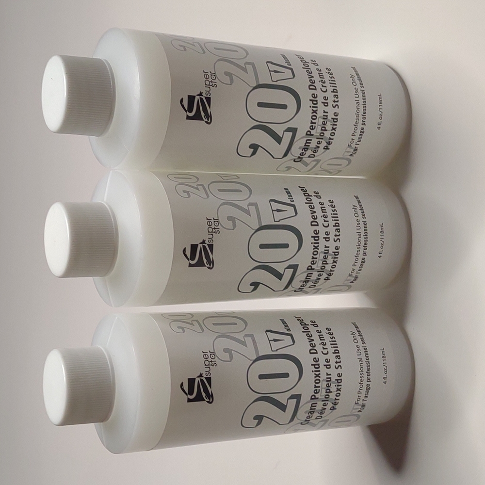 3pk Superstar cream peroxide developer 20V professional use hair lightener color